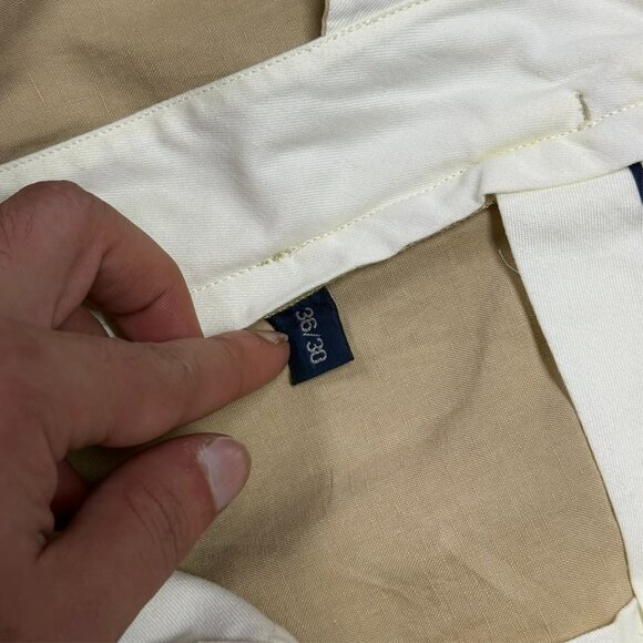 Vintage Polo Ralph Lauren Linen Silk Trousers Beige Pants 36x30 - Picture 6 of 11